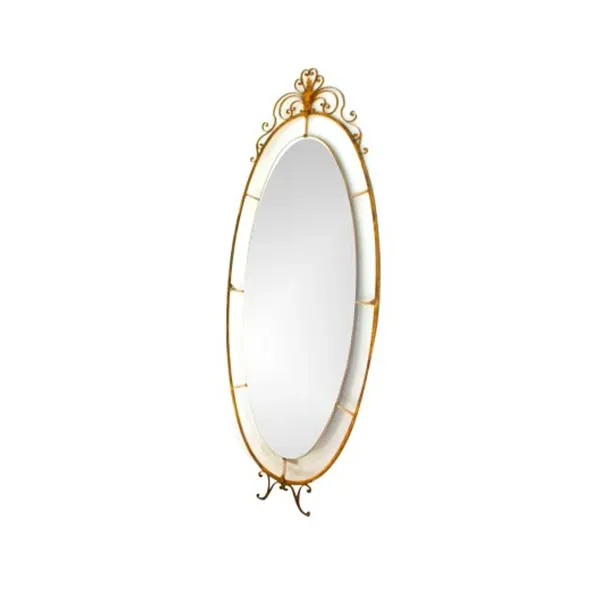 Art Deco Style Oval Brass Mirror (1940s) image