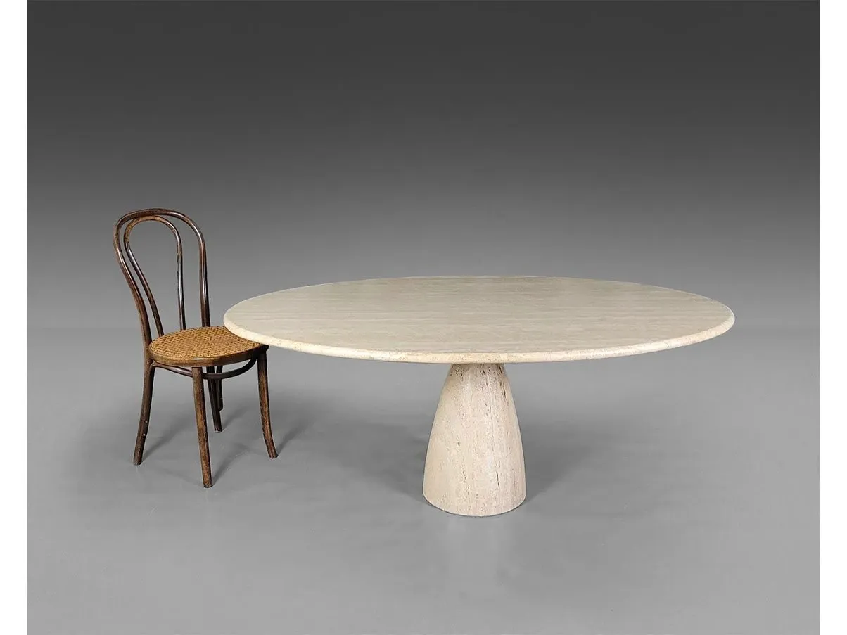 Vintage Finale Oval Table by Peter Draenert in Travertine (1970s) 5