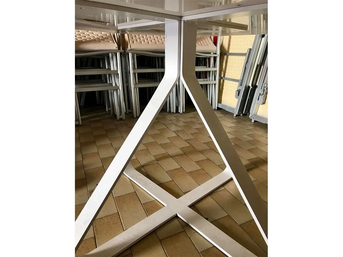 Tavolo rotondo Fjord in acciaio e legno MDF (bianco), Moroso 4