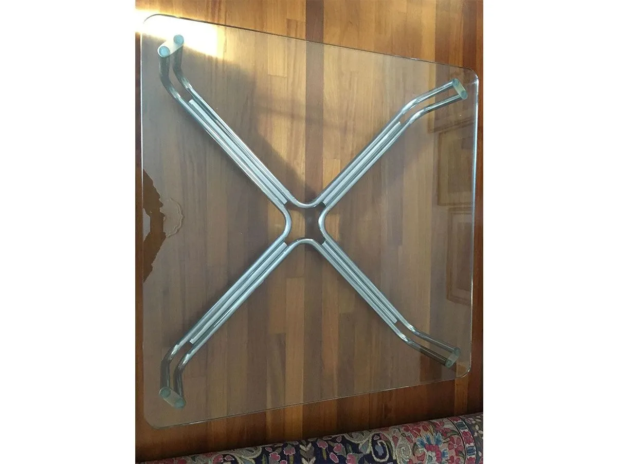 Tavolino da caffè 784 in acciaio e vetro, Cassina 1