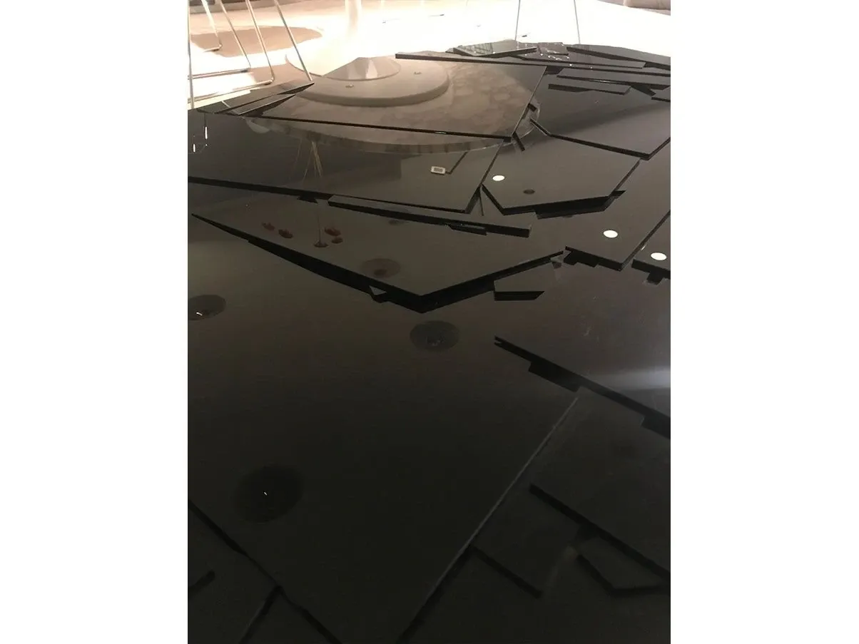 Brasilia polygonal coffee table in steel and methacrylate (black), Edra 4