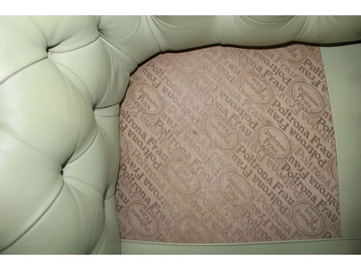 Chester 3-seater sofa in green leather, Poltrona Frau 2