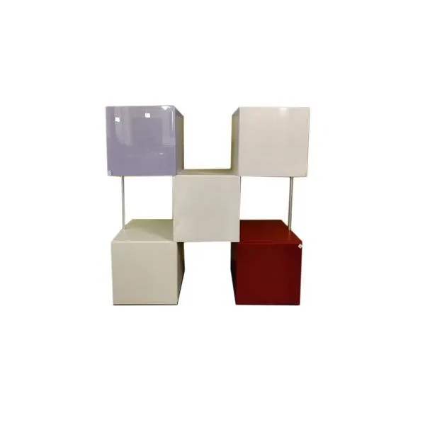 Libreria modulare Net con cubi colorati, Lago 4