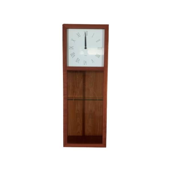 Day wall clock in glass and cherry wood, Porada image