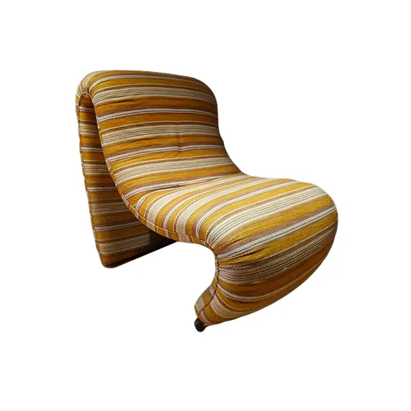 Poltrona vintage Bruco rivestita in tessuto (arancione) 6