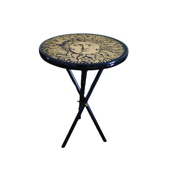 Re Sole Luigi XIV round metal coffee table, Fornasetti image