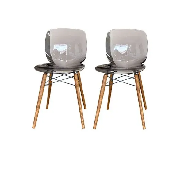 Set 2 chairs Loto W plastic material and ashwood (smoked), Bonaldo image