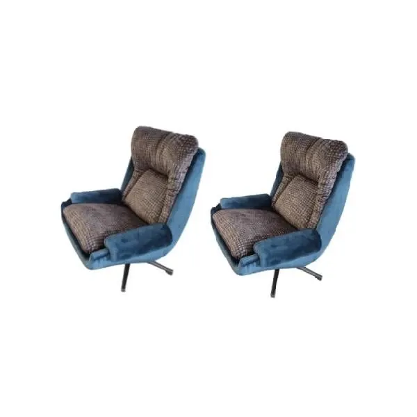 Set of 2 vintage Andrè Vandenbeuck swivel armchairs, Strassle image