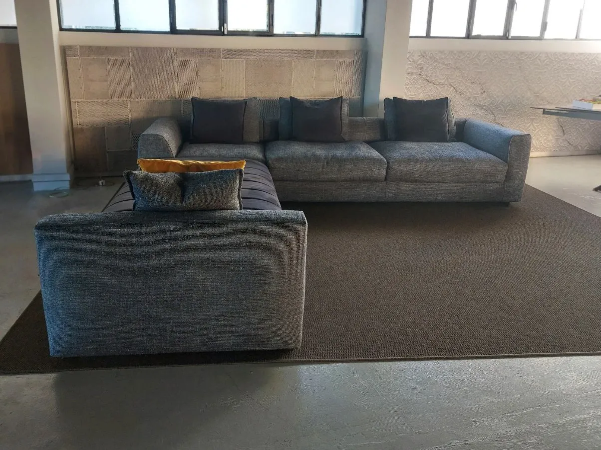 Capetown sofa with peninsula in gray fabric, CTS Salotti 2