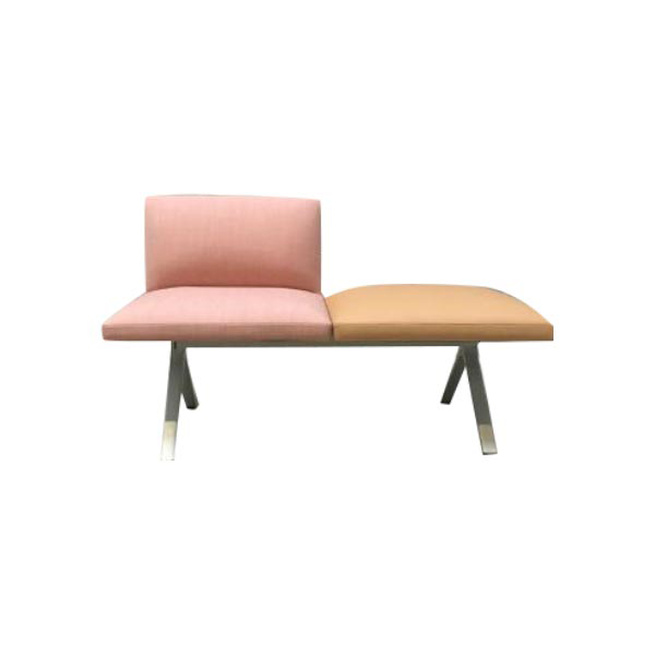 Kiik 2-module sofa in metal and fabric (pink) 