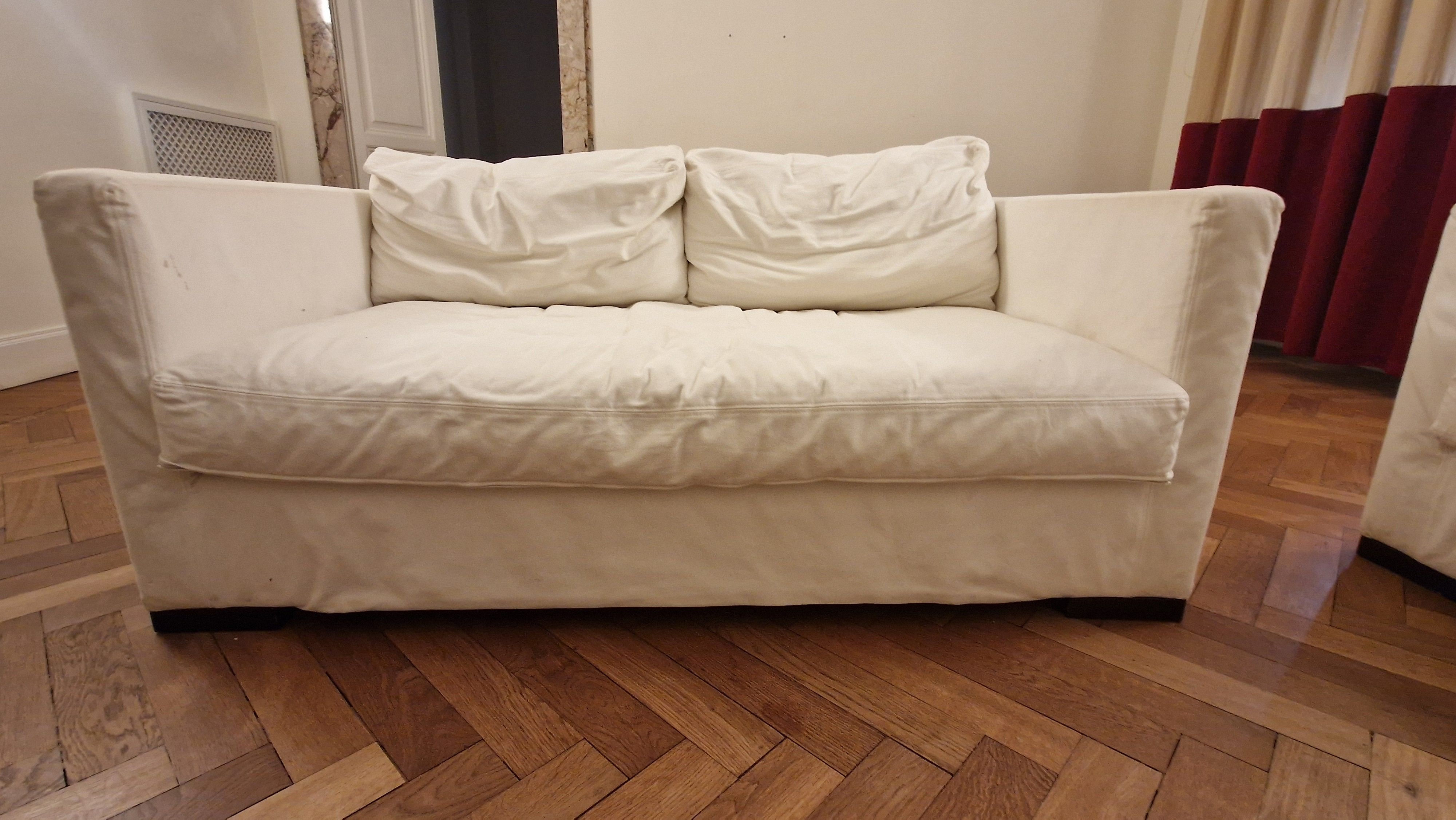 Canapé 2 places Belmon en tissu (blanc) Front