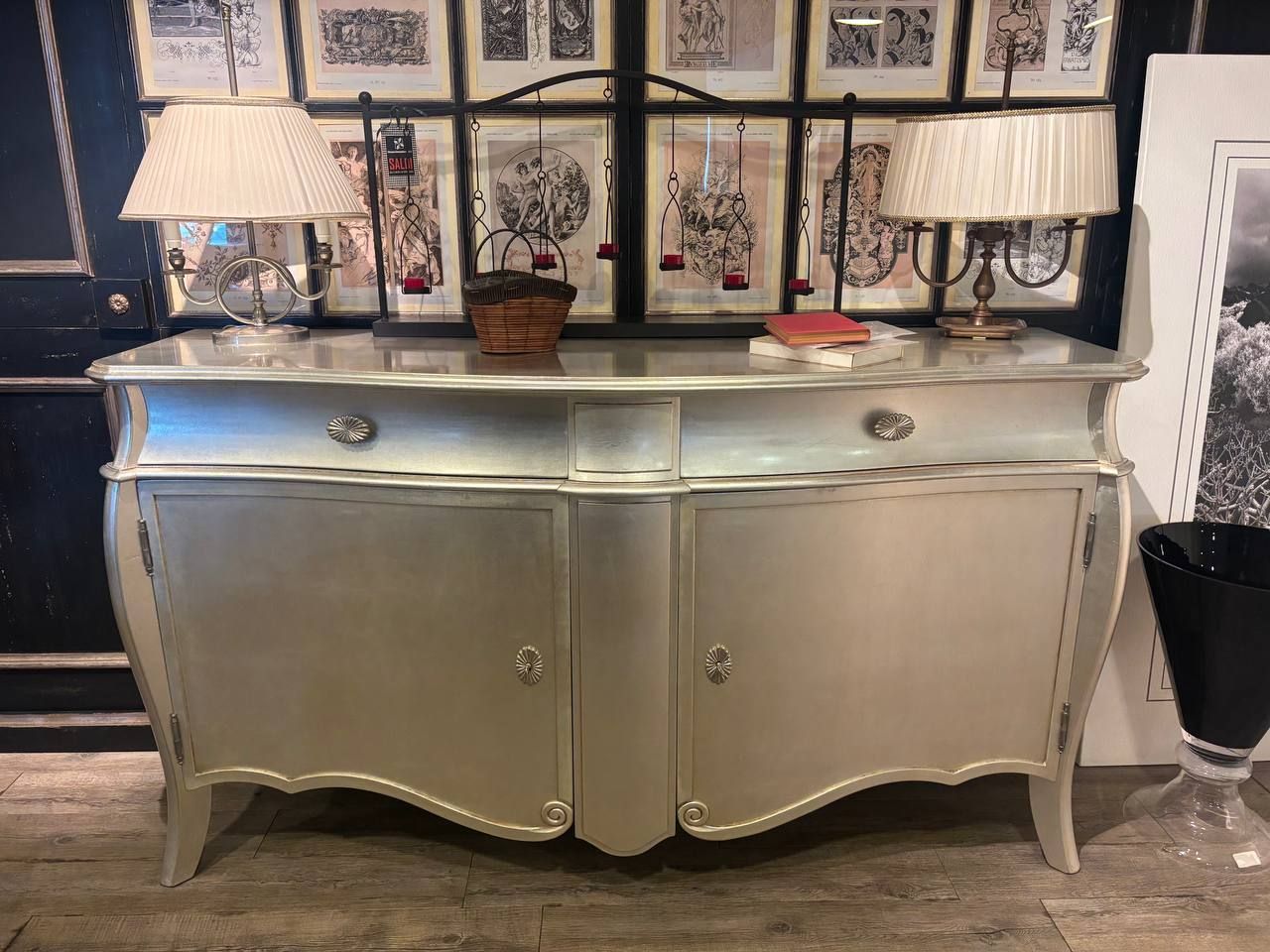 Houten dressoir zilverkleurig Main