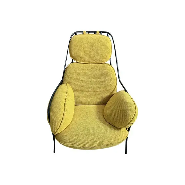 Plump armchair in metal and fabric (yellow), Discipline image