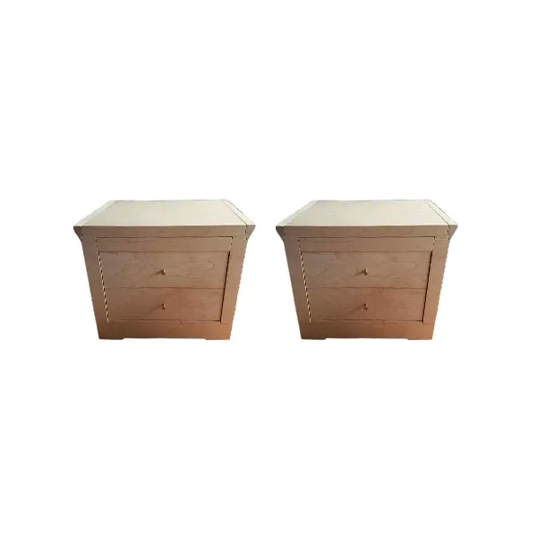 Set aus 2 Nachttischen Oli aus kupferfarbenem Ahornholz 2