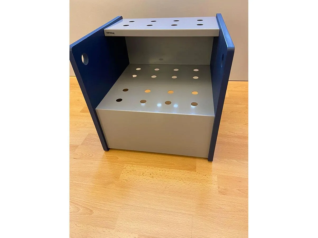 Cubo multifunzioni Adrenalina metallo e legno (blu), Emporium 1