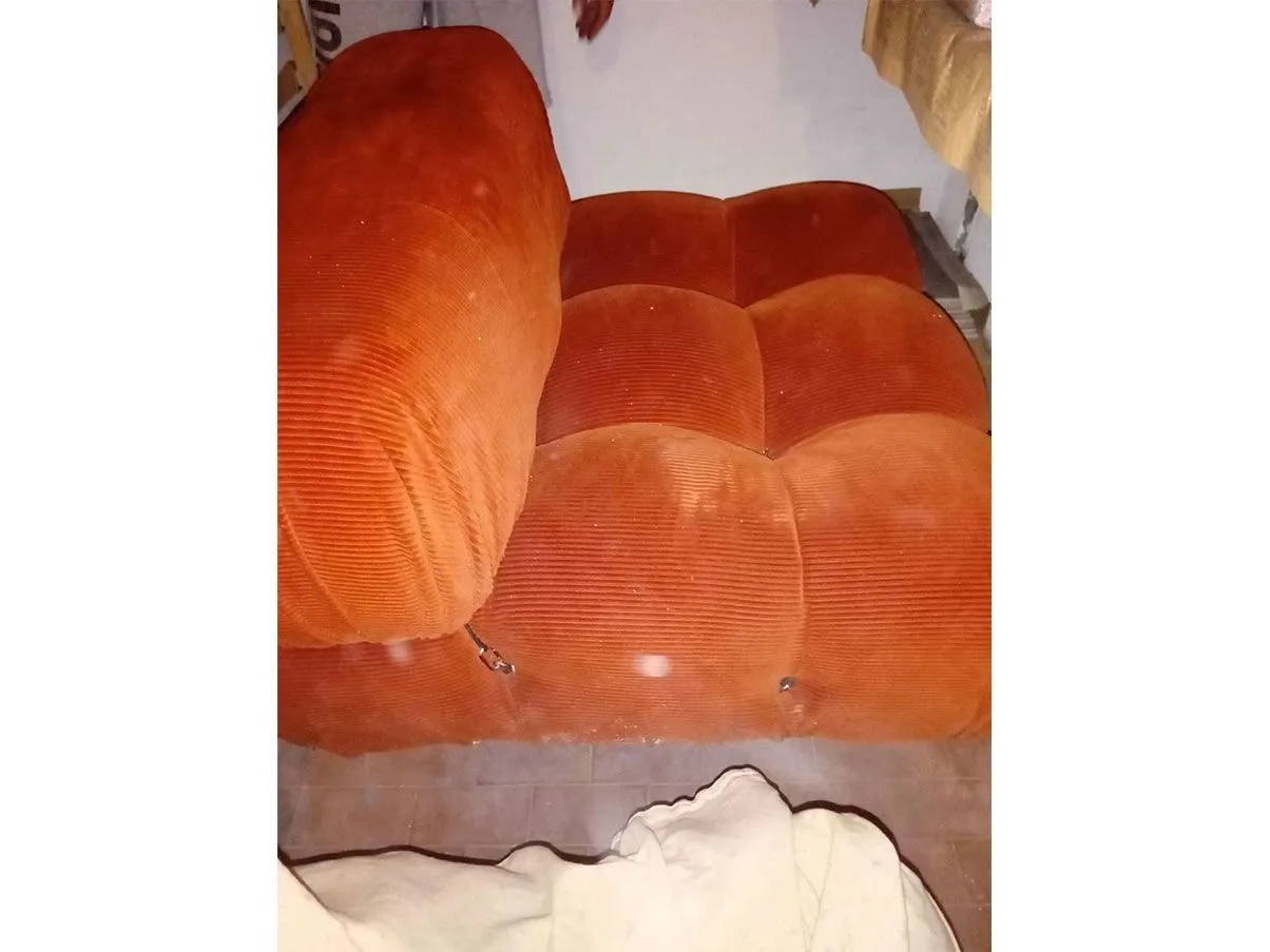 Vintage velvet Camaleonda armchair (orange) 3