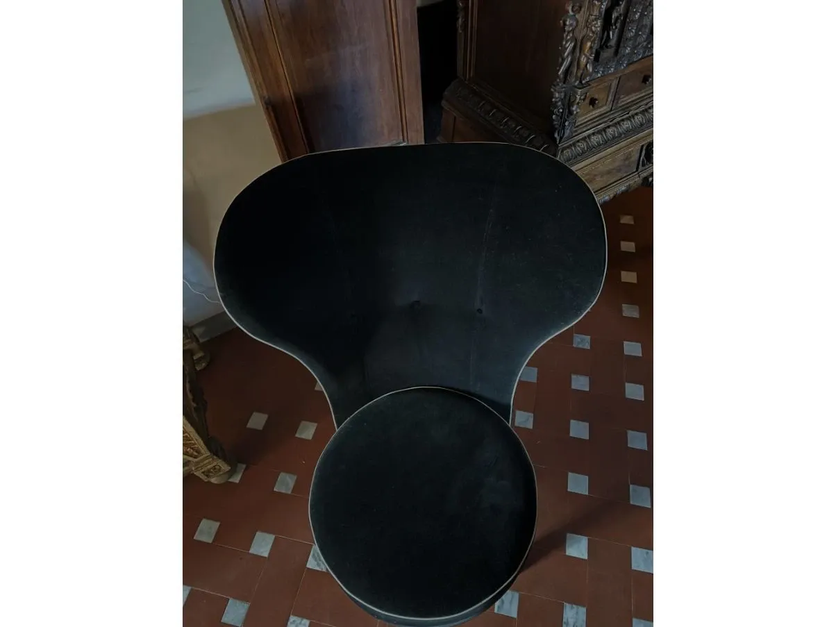 Poltrona Rea in velluto nero, Giorgetti 3