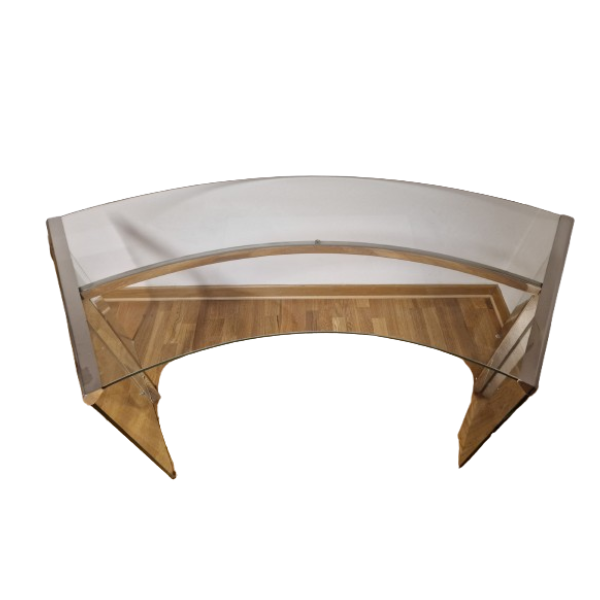 President Junior Desk in Tempered Clear Glass image