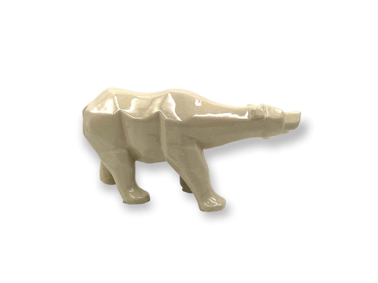 Scultura vintage Orso Polare in ceramica (anni '70)