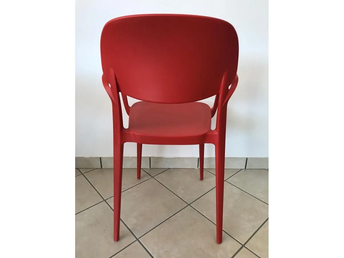Set of 4 Amy chairs in polypropylene (red), Alma Design 5