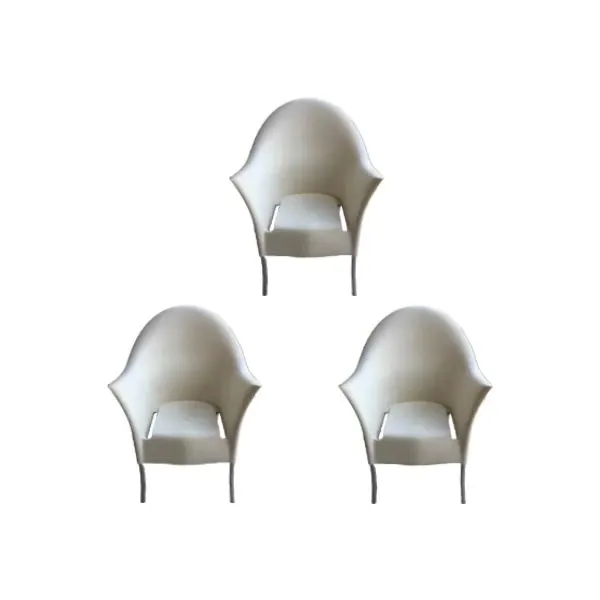 Set of 3 Lord Yo chairs by Philippe Starck in plastic, Aleph image