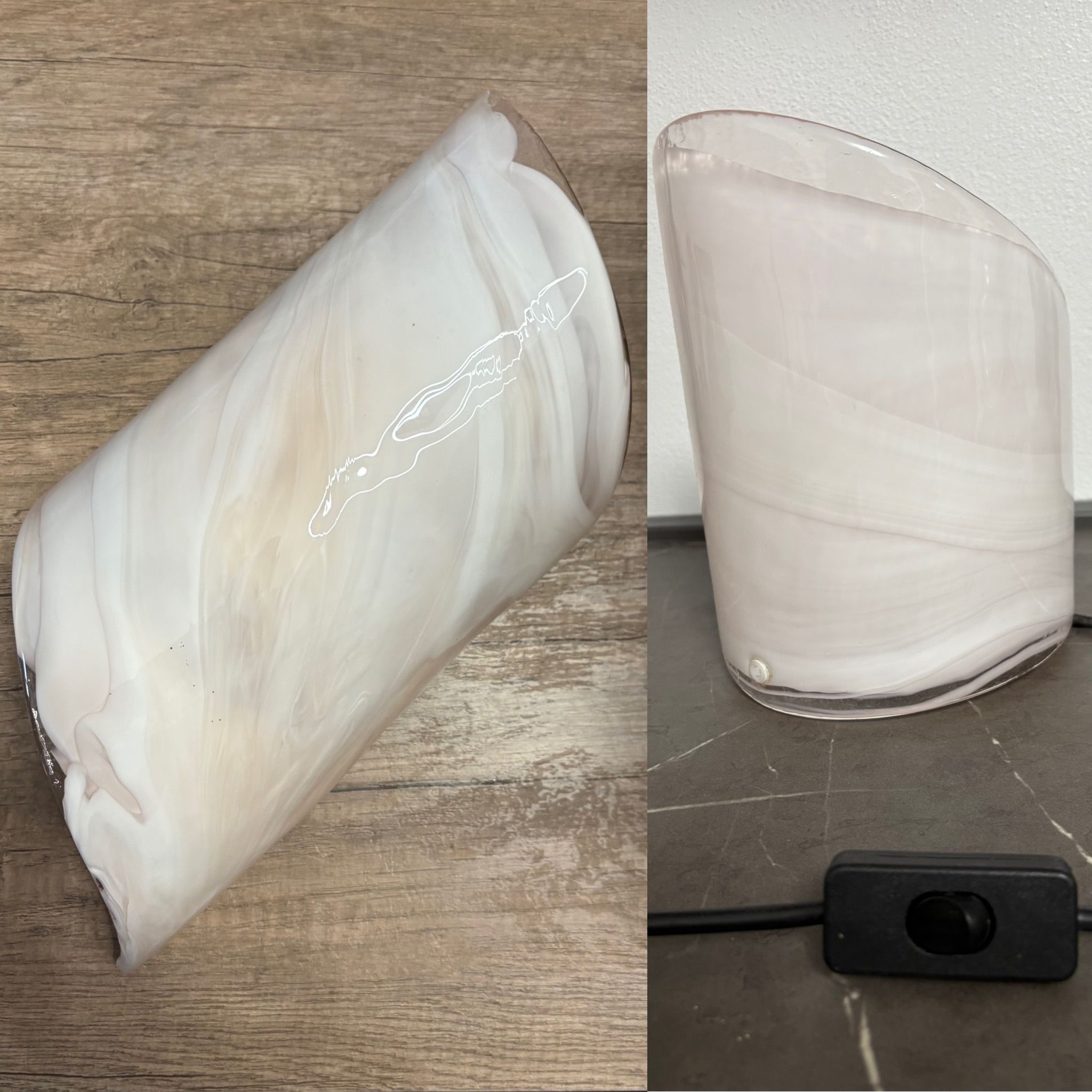 Set applique e abat jour in vetro di Murano rosato Main