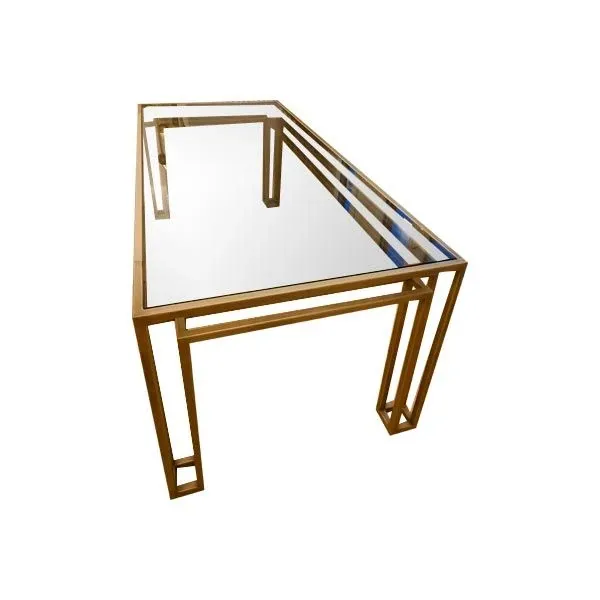 Hotline rectangular table in glass and metal, Mogg image