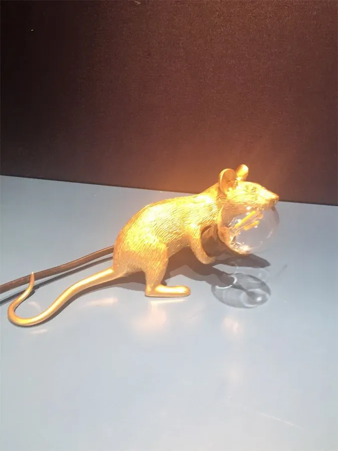 Mouse Lamp Gold (cavo nero) 2