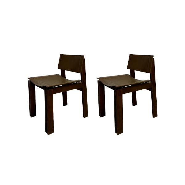 Set 2 sedie in pelle e cuoio vintage (anni'70), image