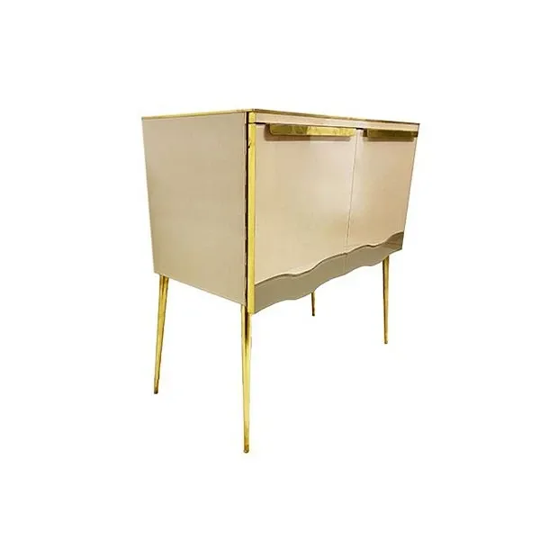 Credenza vintage in vetro colorato e ottone (anni '50) image