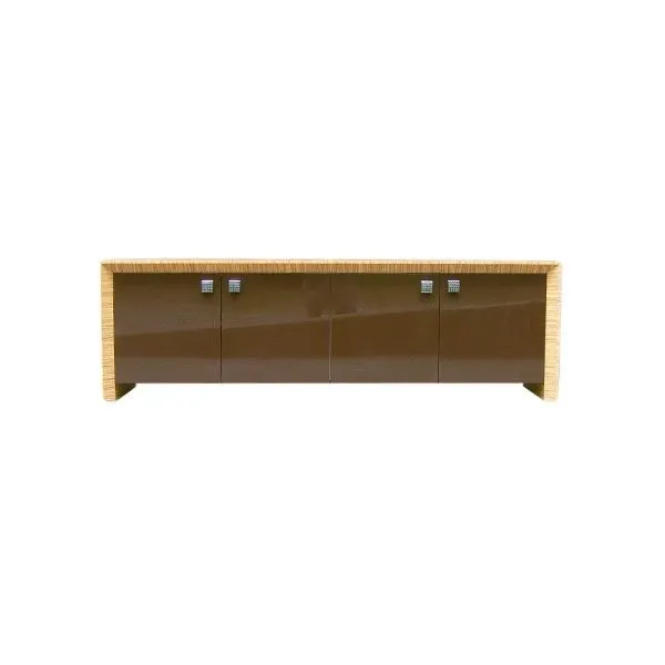 Praha sideboard 4 doors in glossy lacquered wood (brown), Teknodesign image