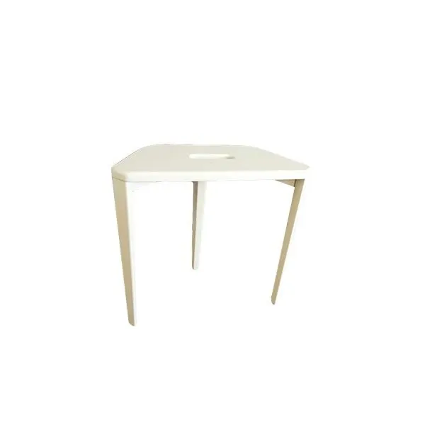 Pino stool with integrated wood handle (white), L  &#39;Abbate image