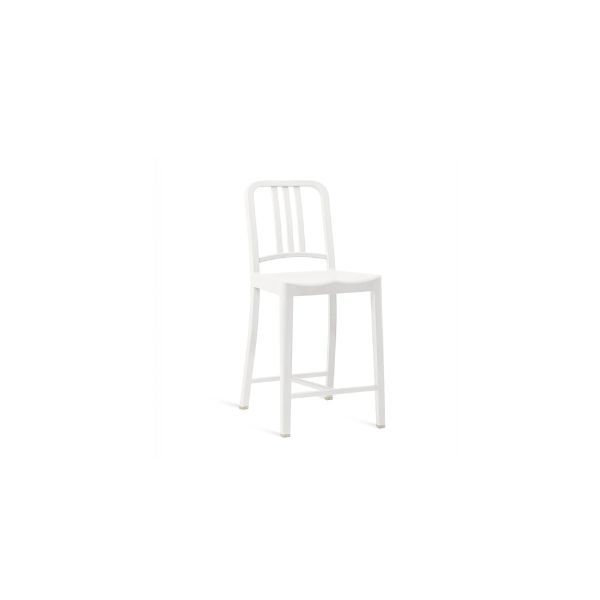 Sgabello da banco Navy 111 in plastica riciclata (bianco), Emeco image