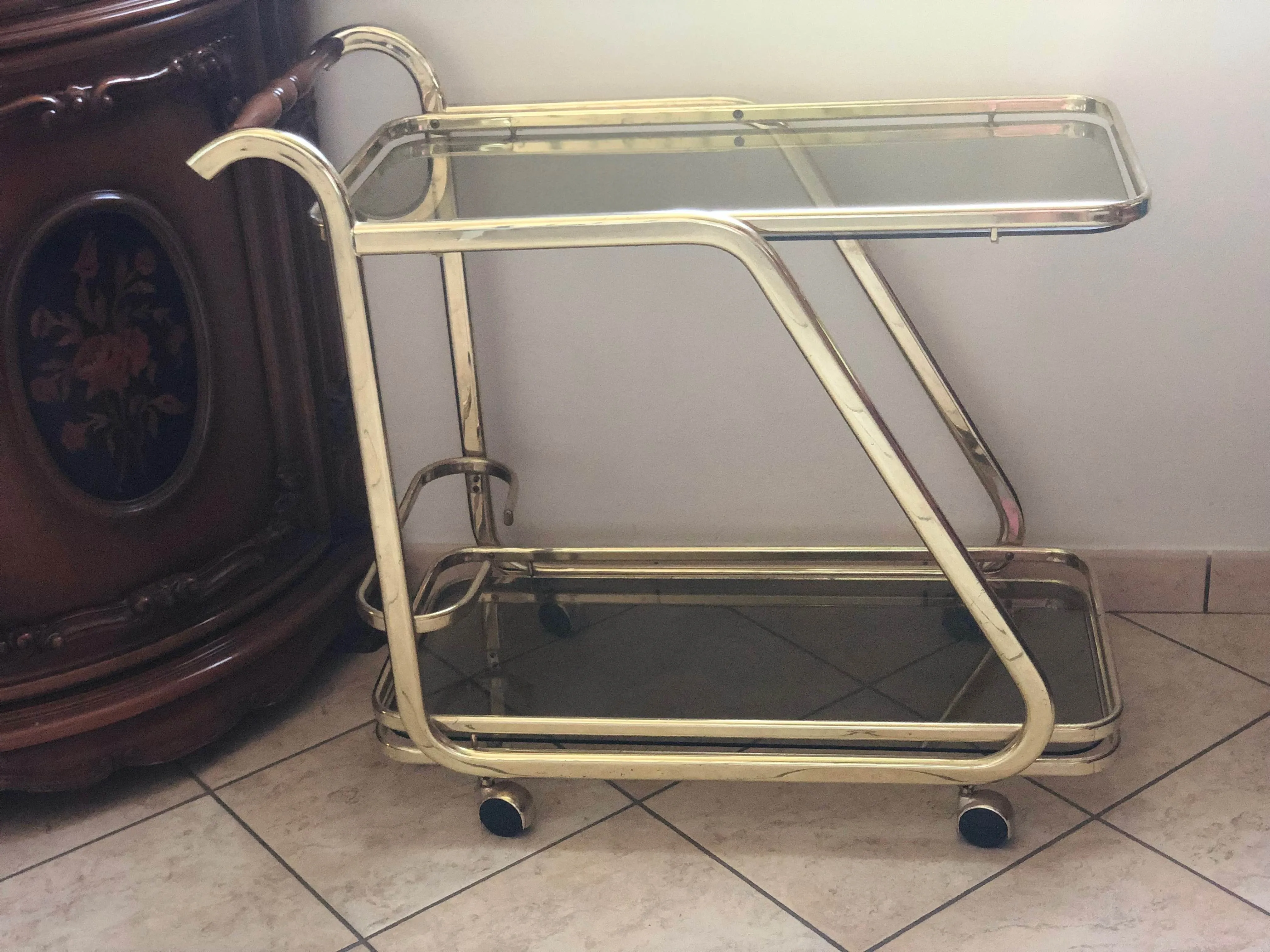 Carrello in ottone vintage 