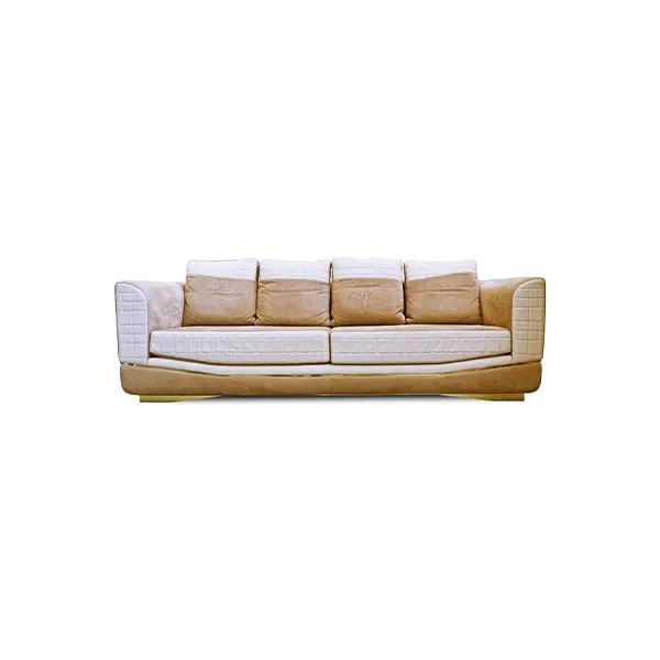 Glamor 3-seater sofa in nubuck (cream), Anacleto Mariani 