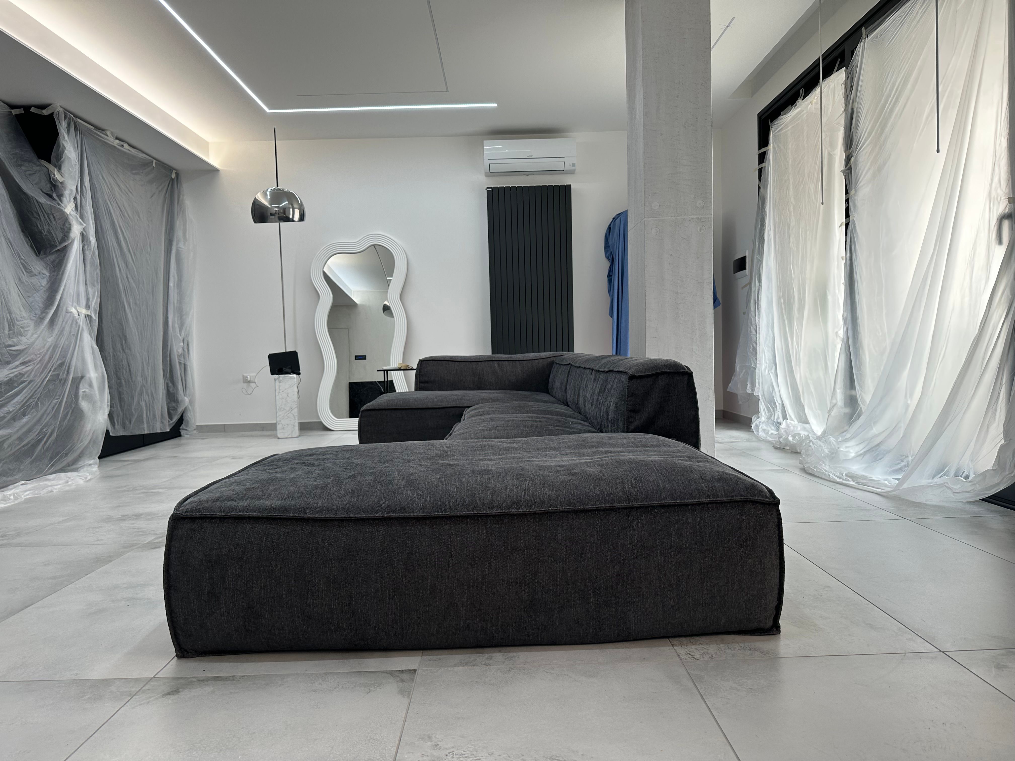 Divano modulare Peanut B. in tessuto (grigio) Side