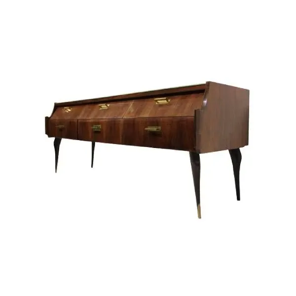 Credenza vintage in legno e marmo verde (anni '70), 