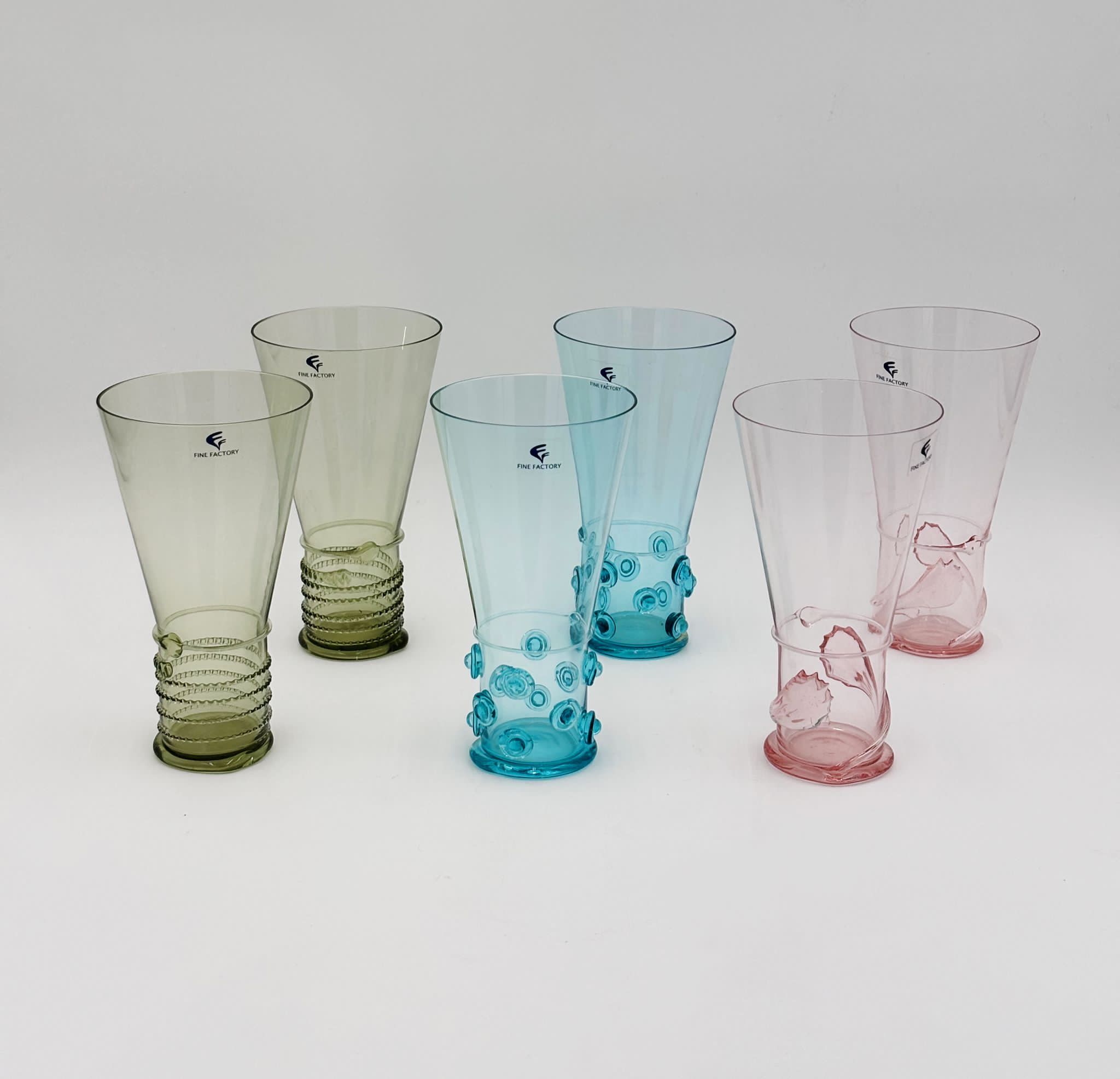 Set of 6 collectible Murano glass glasses (1980s) image