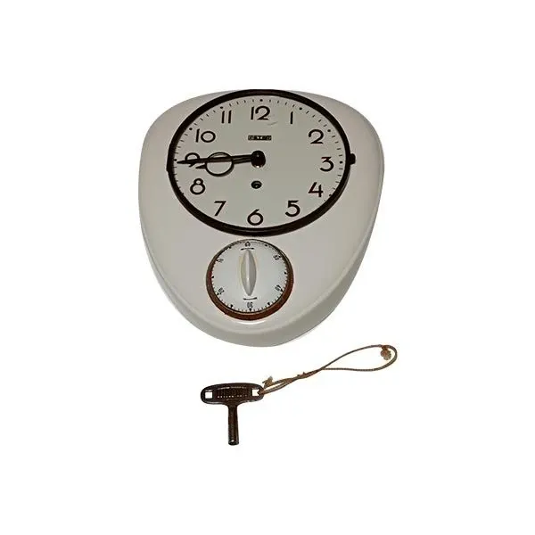 Vintage wall clock with ceramic timer (1950s), Peter image