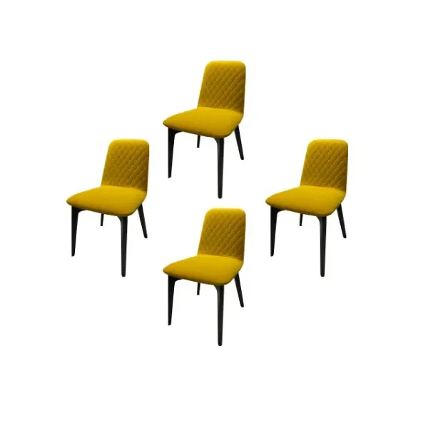 Set of 4 Sami upholstered chairs in fabric (yellow), Calligaris image