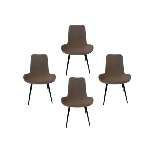 Set of 4 Dalia chairs in metal and fabric (beige), Midj image