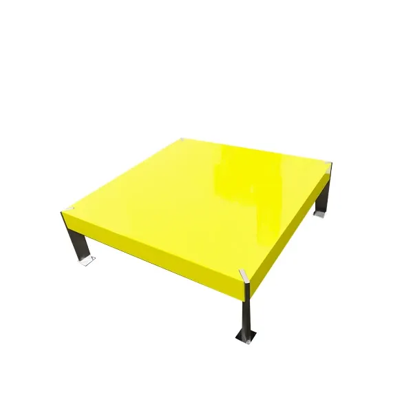 Tavolino quadrato System laccato (verde), Ivano Redaelli 