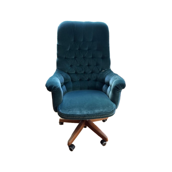 Oxford 95 President Green Velvet Swivel Armchair image