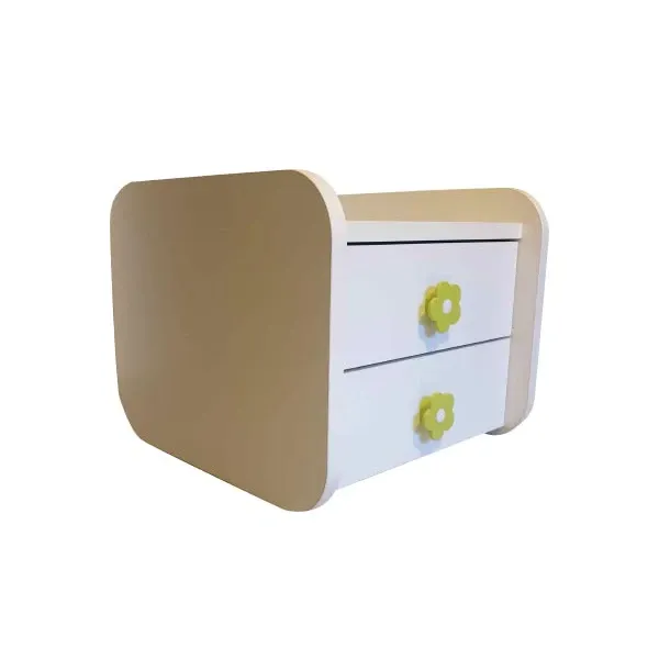 Bedside table with White & Green drawers in wood, Colombini Casa image