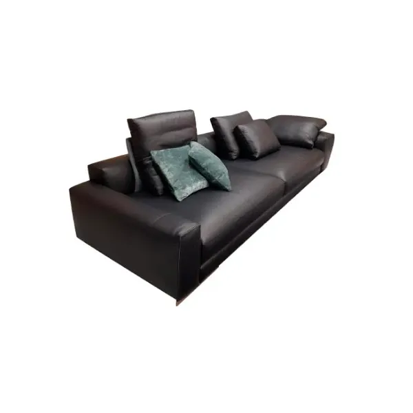 Atlas 4 seater sofa covered in leather (black) 