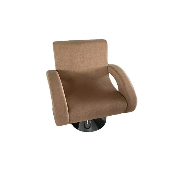 Luna swivel armchair steel and fabric (brown), MD Work image