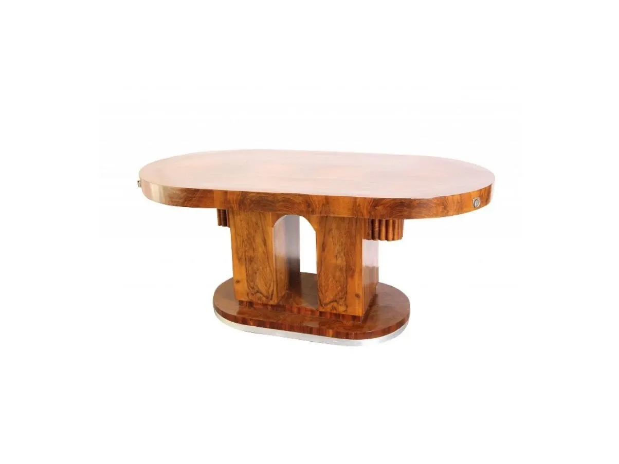 Vintage table in walnut wood (1930s), image