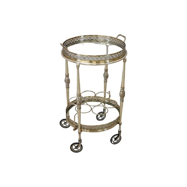 Vintage brass and glass trolley (1980s), image