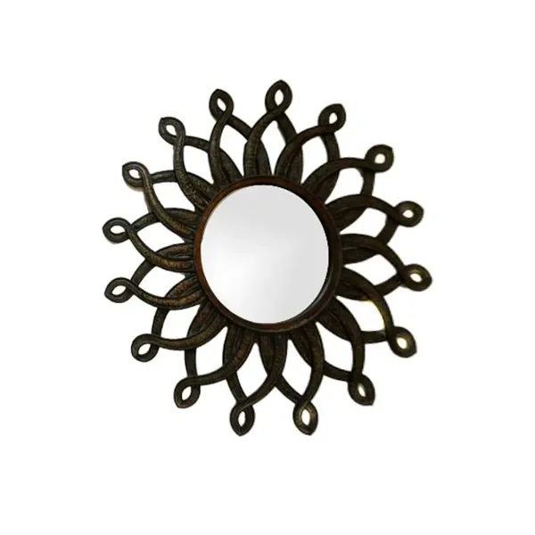 Specchio rotondo in metallo decorato, Uttermost image