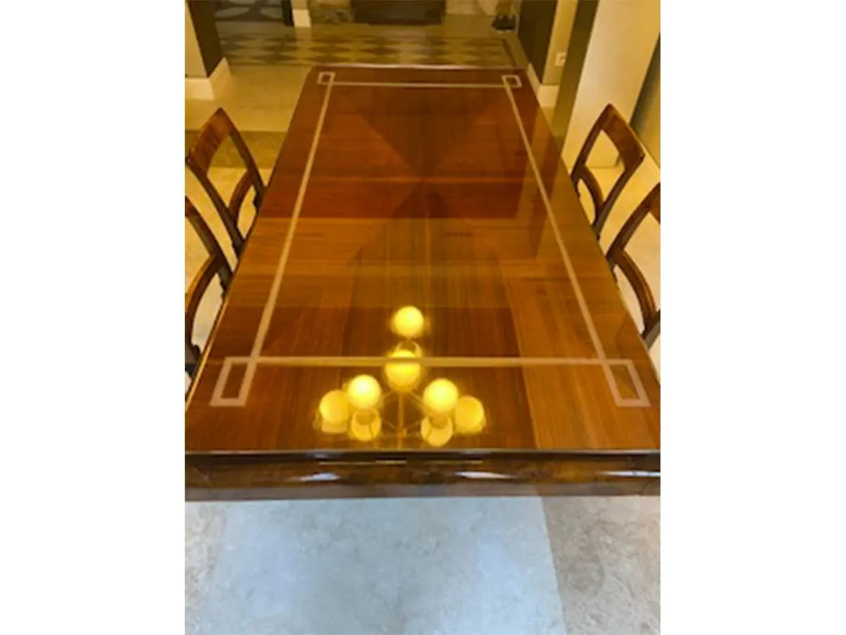 Tavolo rettangolare in stile Art Déco in legno (anni '30) 